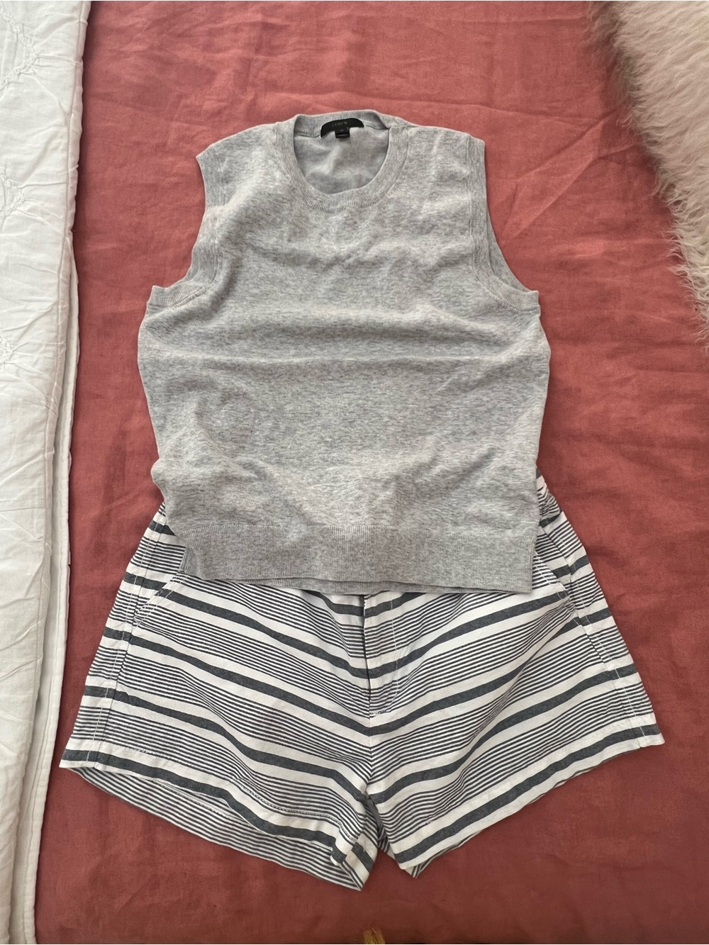 J. Crew Light Gray Sleeveless Cotton Blend Sweater Shell - Picture 8 of 10